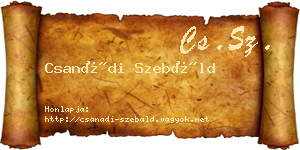 Csanádi Szebáld névjegykártya
